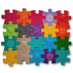 Zestaw mini puzzli mat sensorycznych MUFFIK - 20 elementów